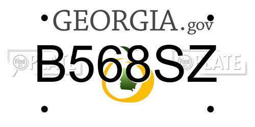 B568SZ Georgia License Plate