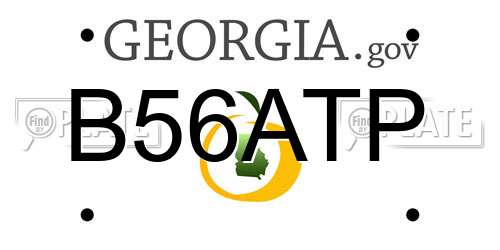 B56ATP Georgia License Plate