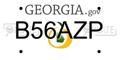 B56AZP Georgia License Plate