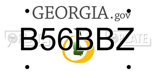 B56BBZ Georgia License Plate