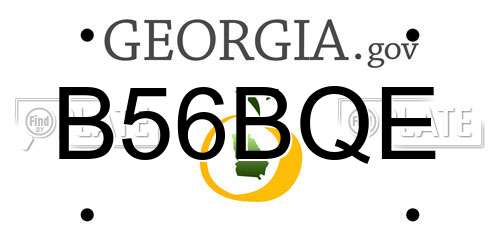 B56BQE Georgia License Plate