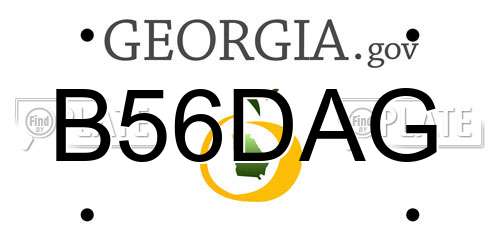 B56DAG Georgia License Plate