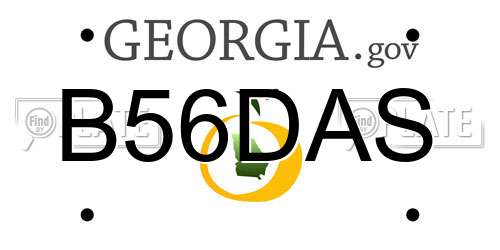 B56DAS Georgia License Plate