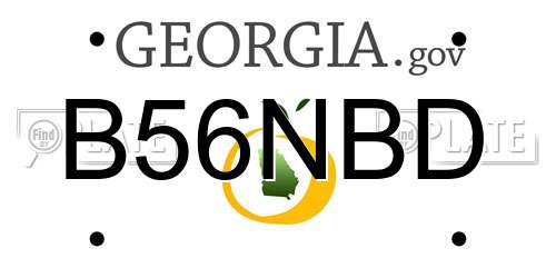 B56NBD Georgia License Plate