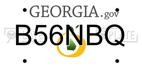 B56NBQ Georgia License Plate