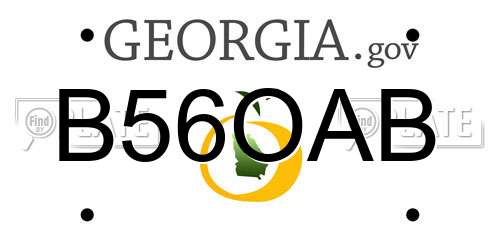 B56OAB Georgia License Plate
