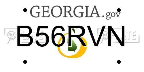 B56RVN Georgia License Plate