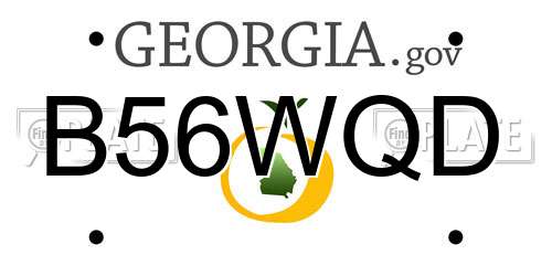 B56WQD Georgia License Plate