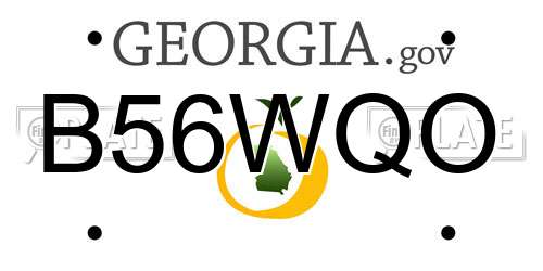 B56WQO Georgia License Plate