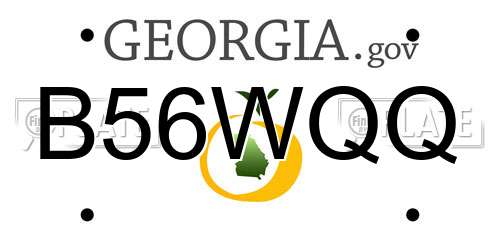 B56WQQ Georgia License Plate