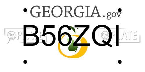 B56ZQI Georgia License Plate