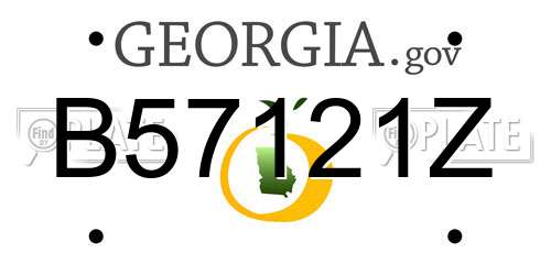 B57121Z Georgia License Plate
