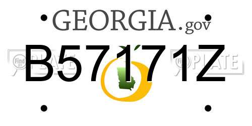B57171Z Georgia License Plate