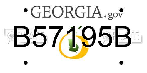B57195B Georgia License Plate