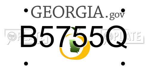 B5755Q Georgia License Plate
