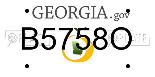 B5758O Georgia License Plate