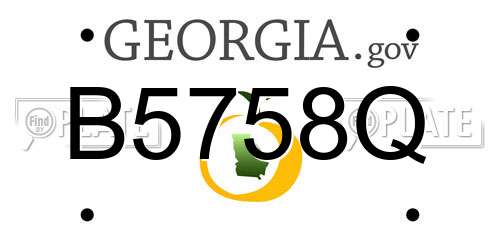 B5758Q Georgia License Plate