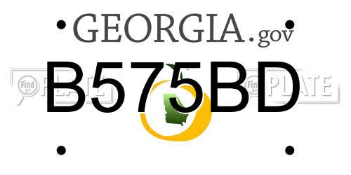 B575BD Georgia License Plate