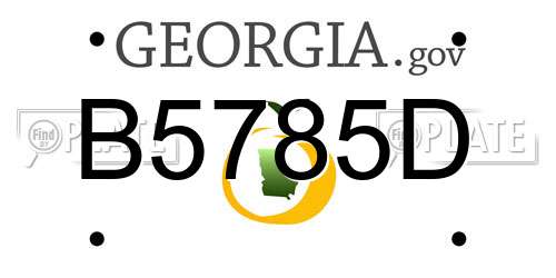 B5785D Georgia License Plate