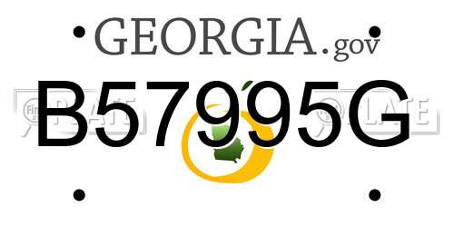 B57995G Georgia License Plate