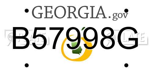 B57998G Georgia License Plate