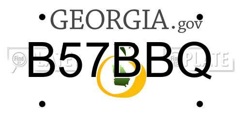 B57BBQ Georgia License Plate