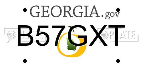 B57GXT Georgia License Plate