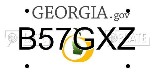 B57GXZ Georgia License Plate