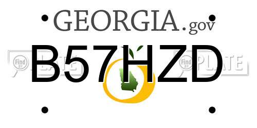 B57HZD Georgia License Plate