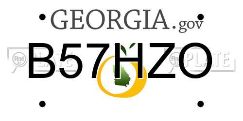 B57HZO Georgia License Plate
