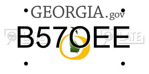 B57OEE Georgia License Plate