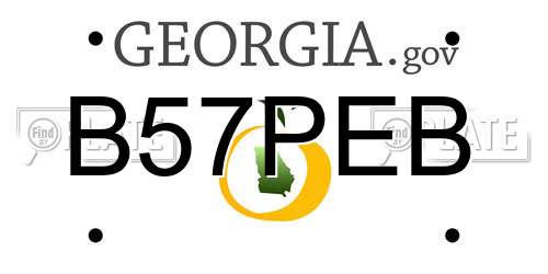 B57PEB Georgia License Plate