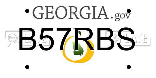 B57RBS Georgia License Plate