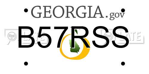 B57RSS Georgia License Plate