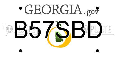 B57SBD Georgia License Plate
