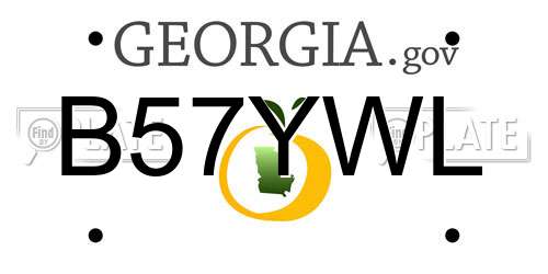 B57YWL Georgia License Plate