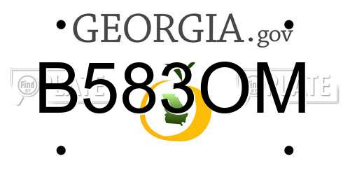 B583OM Georgia License Plate
