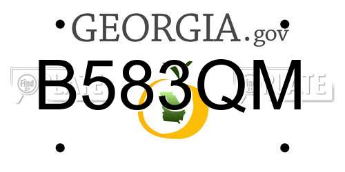 B583QM Georgia License Plate