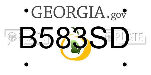 B583SD Georgia License Plate