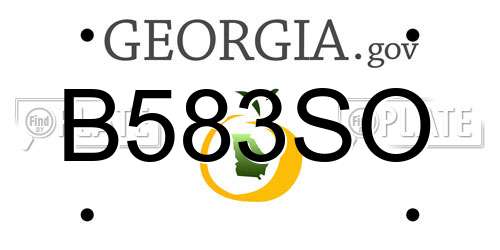 B583SO Georgia License Plate