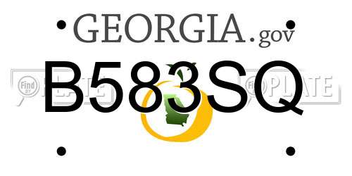 B583SQ Georgia License Plate