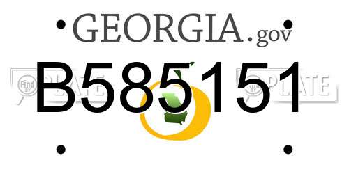 B585151 Georgia License Plate