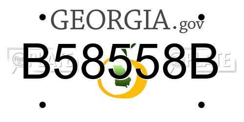 B58558B Georgia License Plate