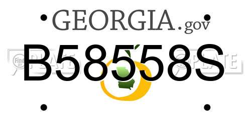 B58558S Georgia License Plate