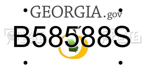B58588S Georgia License Plate