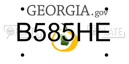 B585HE Georgia License Plate