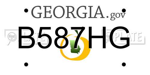 B587HG Georgia License Plate