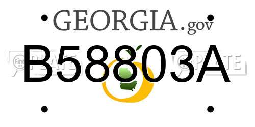 B58803A Georgia License Plate
