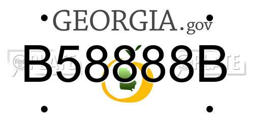 B58888B Georgia License Plate