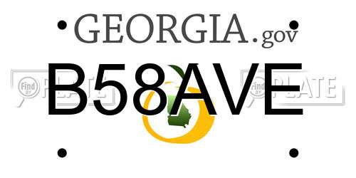 B58AVE Georgia License Plate